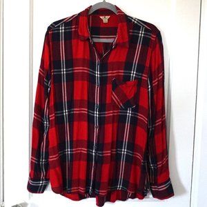 WOOLRICH | Red and Navy Blue Flannel Shirt - Size XL